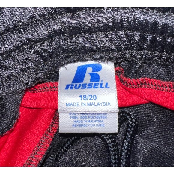 Russell Athletic Youth Boys Activewear Pants 18/20 Black Red Polyester & Spandex - Picture 3 of 5